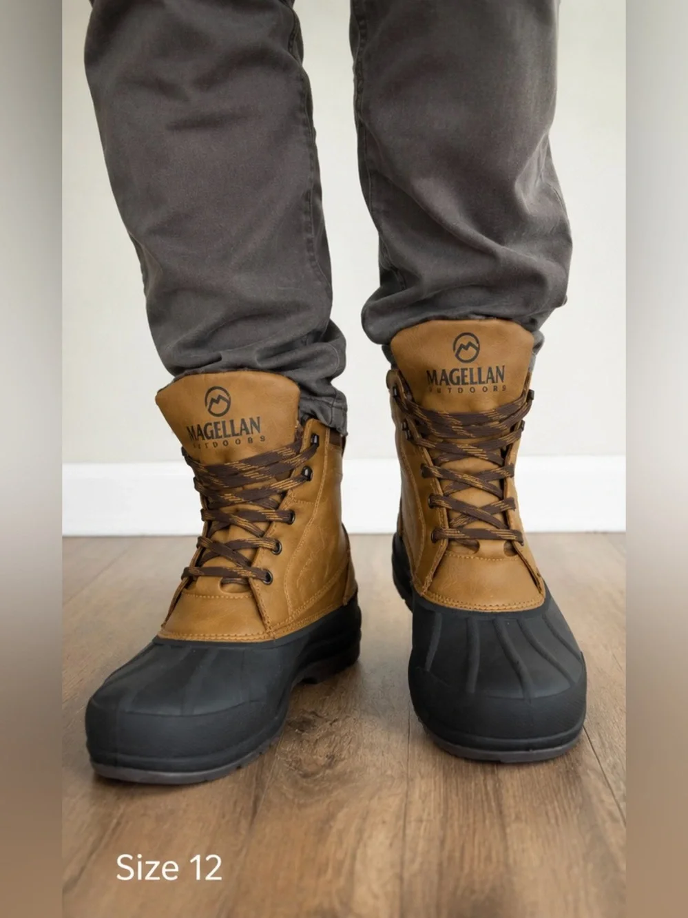Magellan Outdoors Brown and Black Waterproof Lace-Up Winter Boots